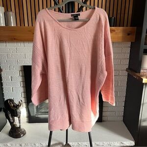 Women’s Design History 3/4 Length Pink Knit Shirt - Size 3X
